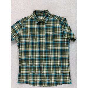 Kuhl USA‎ Plaid Short Sleeve Button Down Shirt (Men's Small) Green